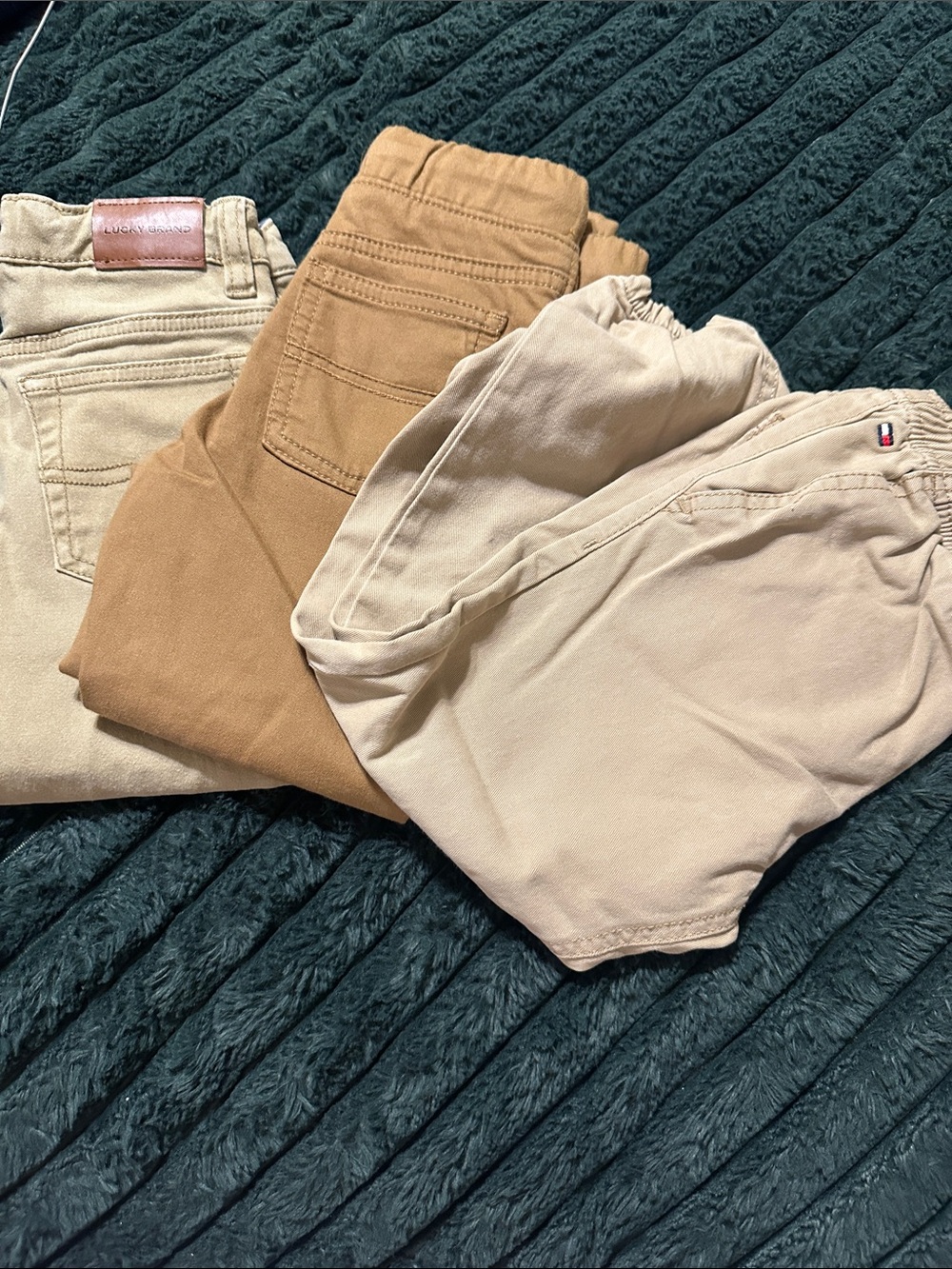 Kids Neutral Pull-On Joggers & Sweatpants - Beige & Tan 3 pants different brand